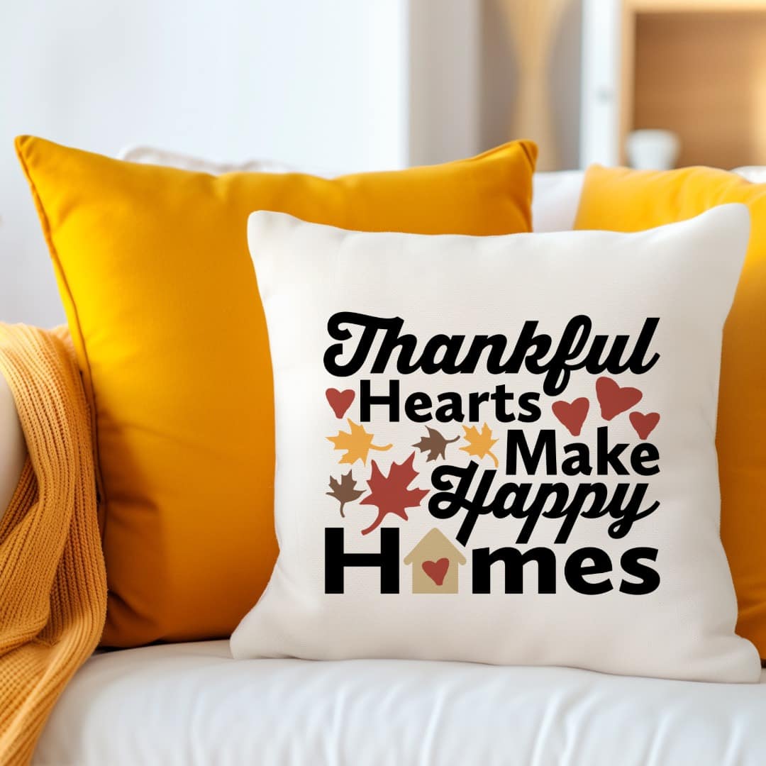 Thankful Hearts Make Happy Homes – Free Gratitude SVG