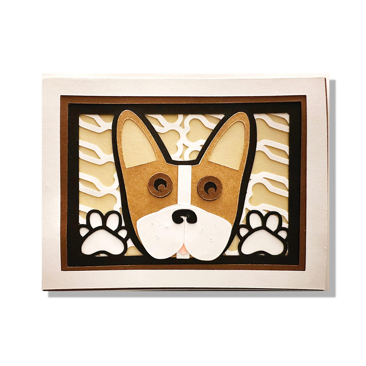 Brown Stripe French Bulldog Layered Greeting Card