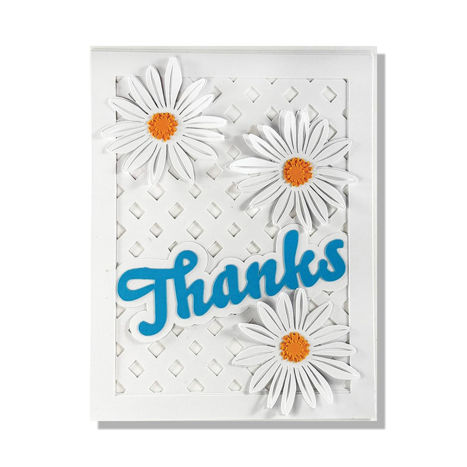 Daisy Lattice Thank You Layered Greeting Card
