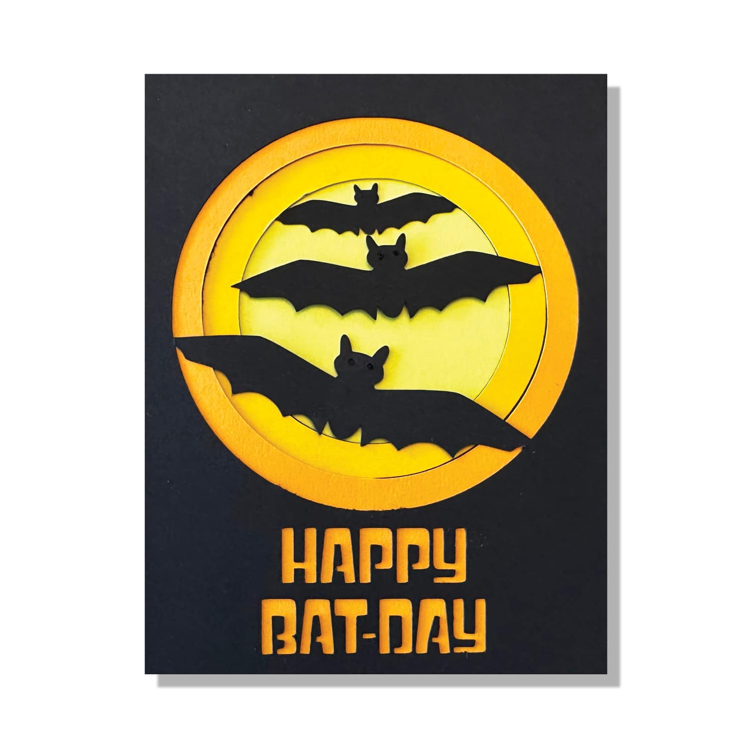 Happy Bat Day Layered Greeting Card