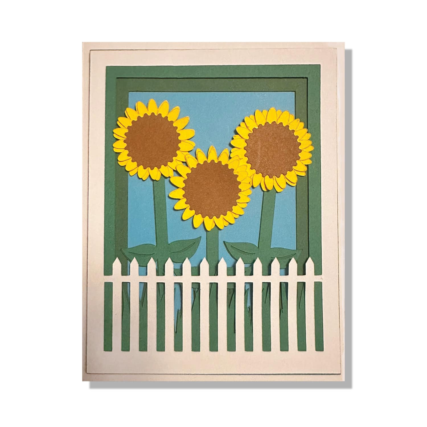 Large Sunflower Layered Greeting Card