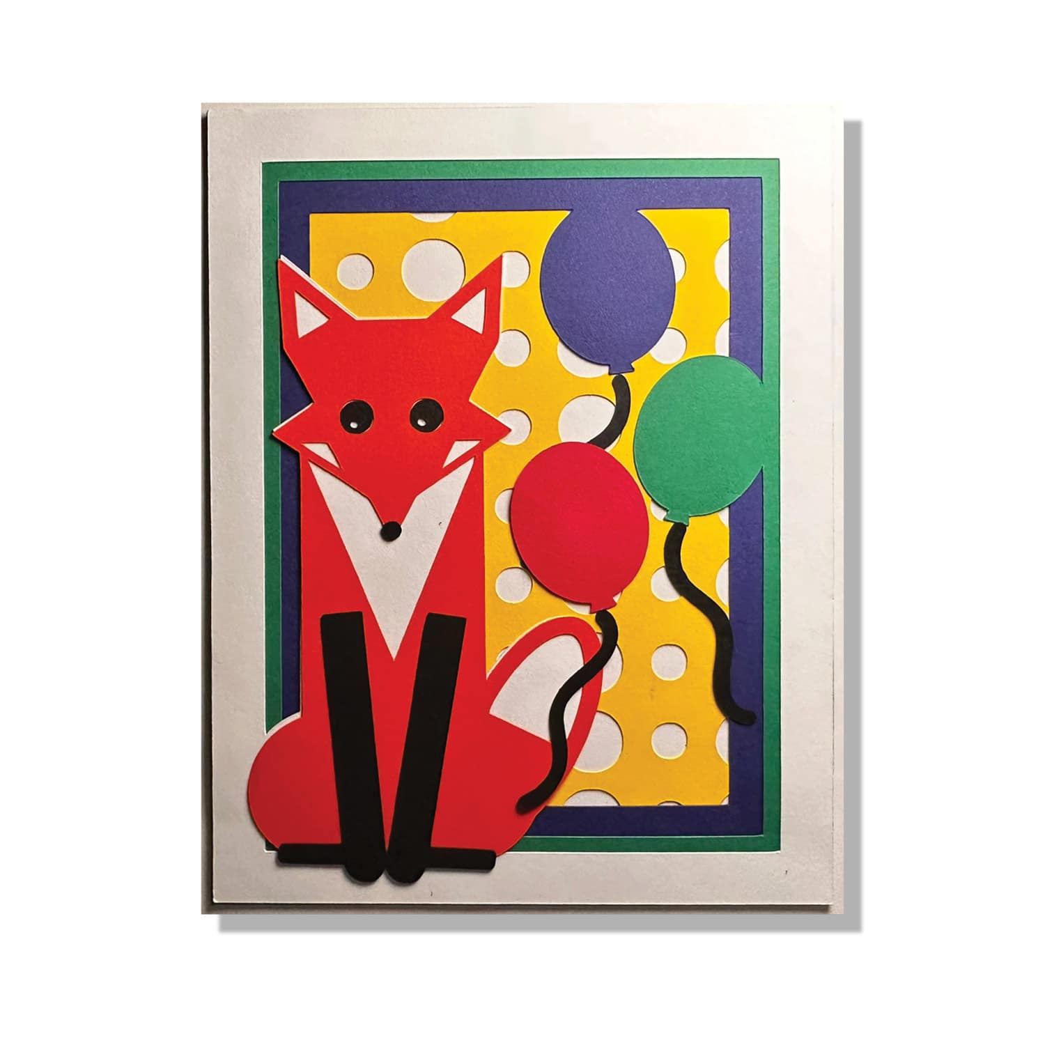 Fox with Balloons Layered Greeting Card