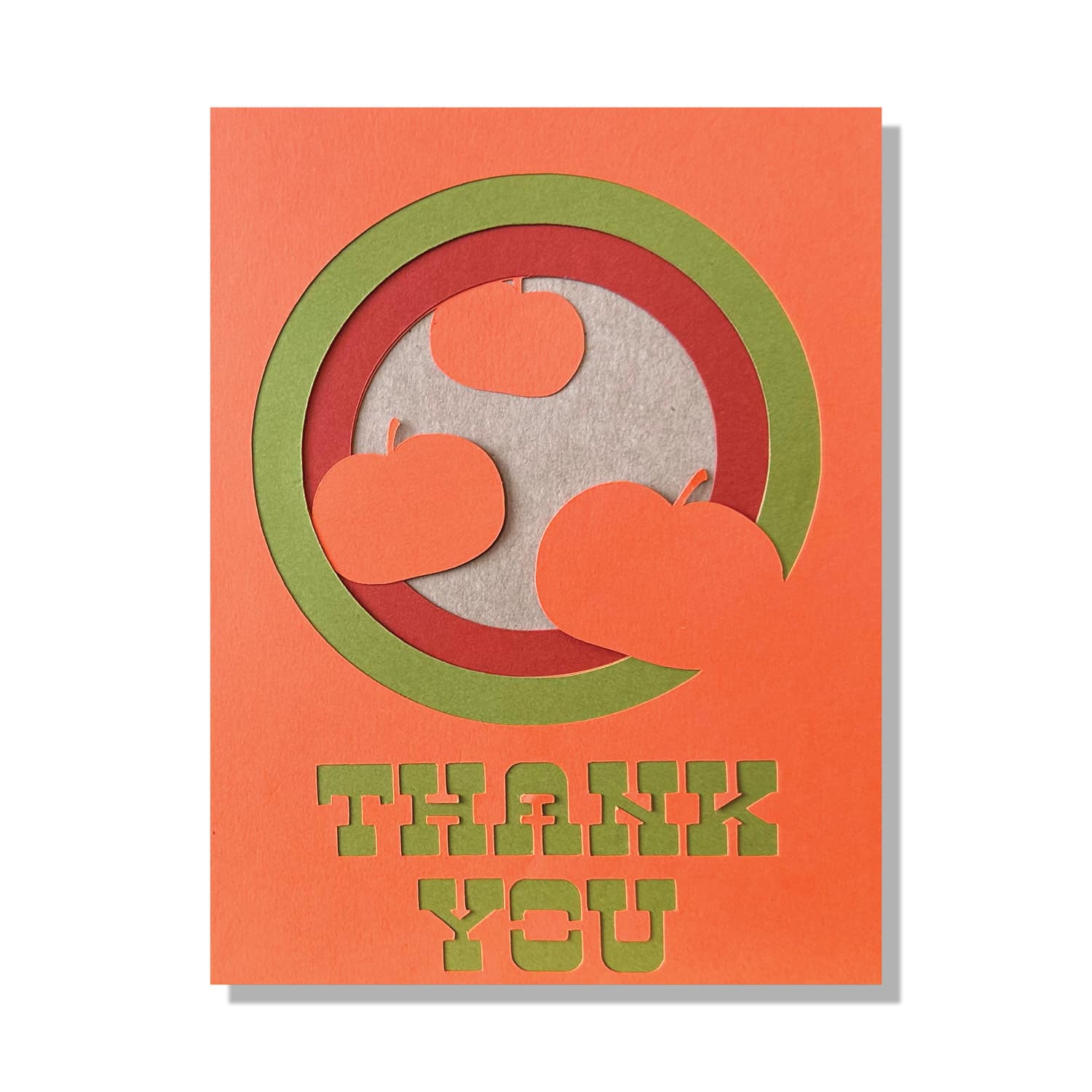 Pumpkin Circles Thank You Layered Greeting Card
