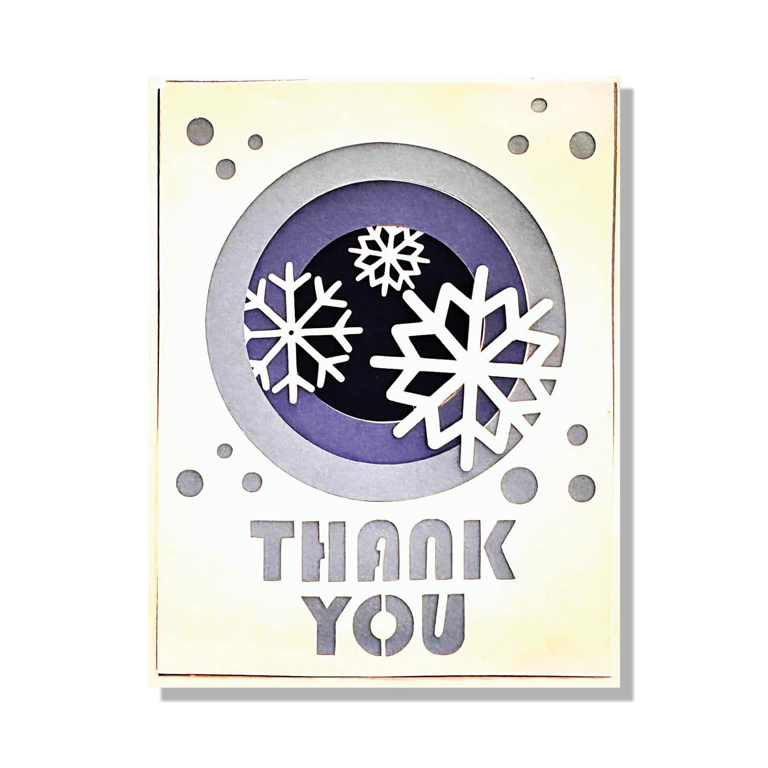 Winter Snowflake Thank You Layered Greeting Card