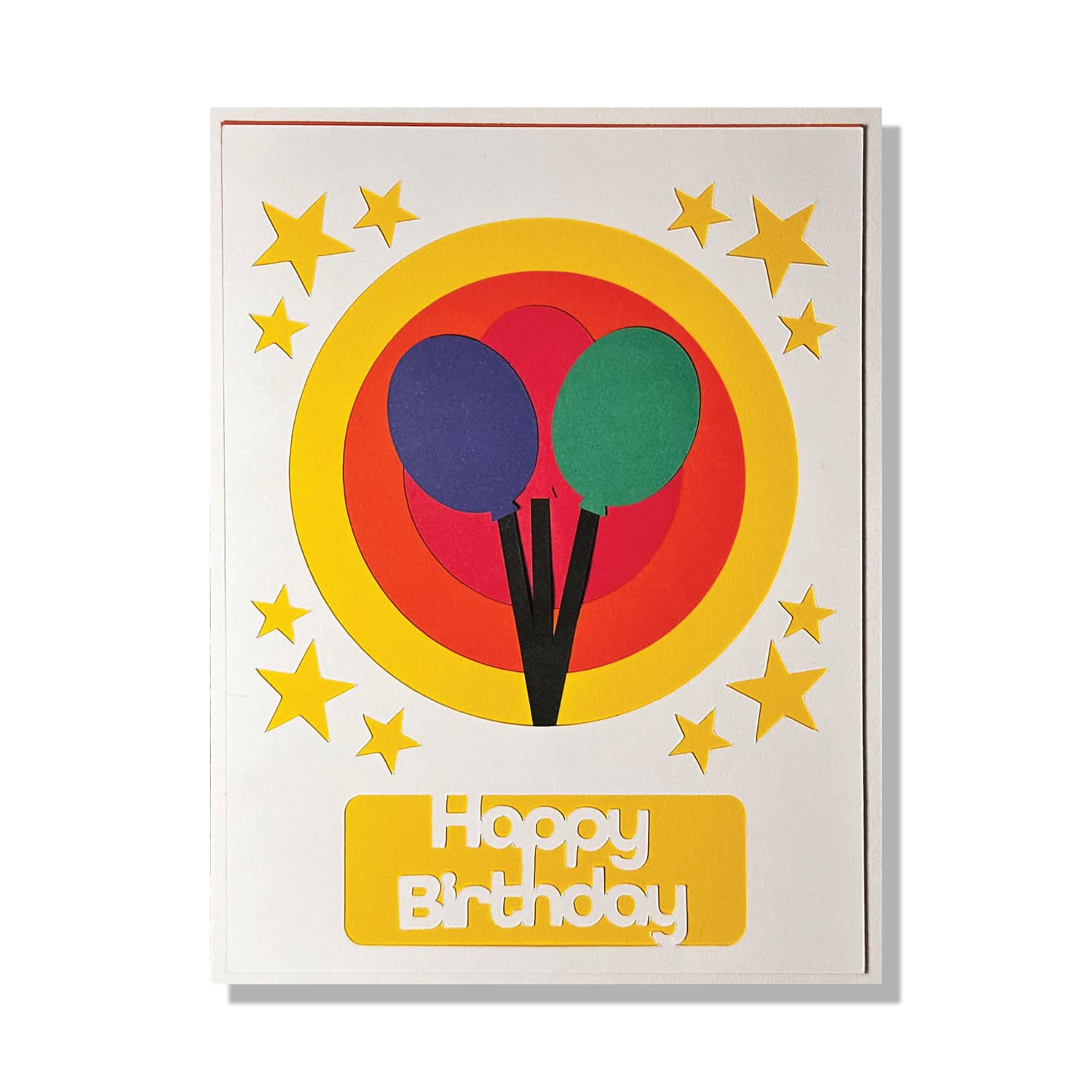 Happy Birthday Balloons Layered Greeting Card