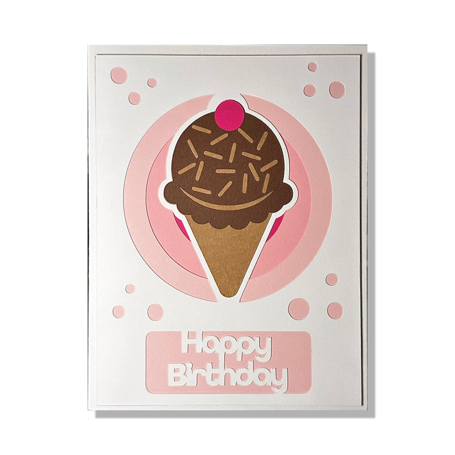 Ice Cream Cone Birthday Layered Greeting Card