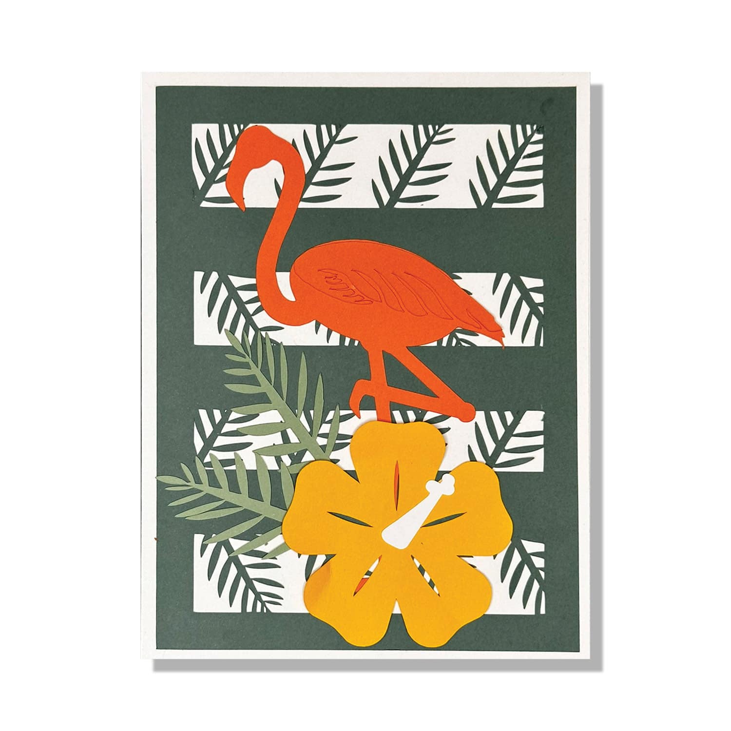 Tropical Paradise Palm Stripe Greeting Card