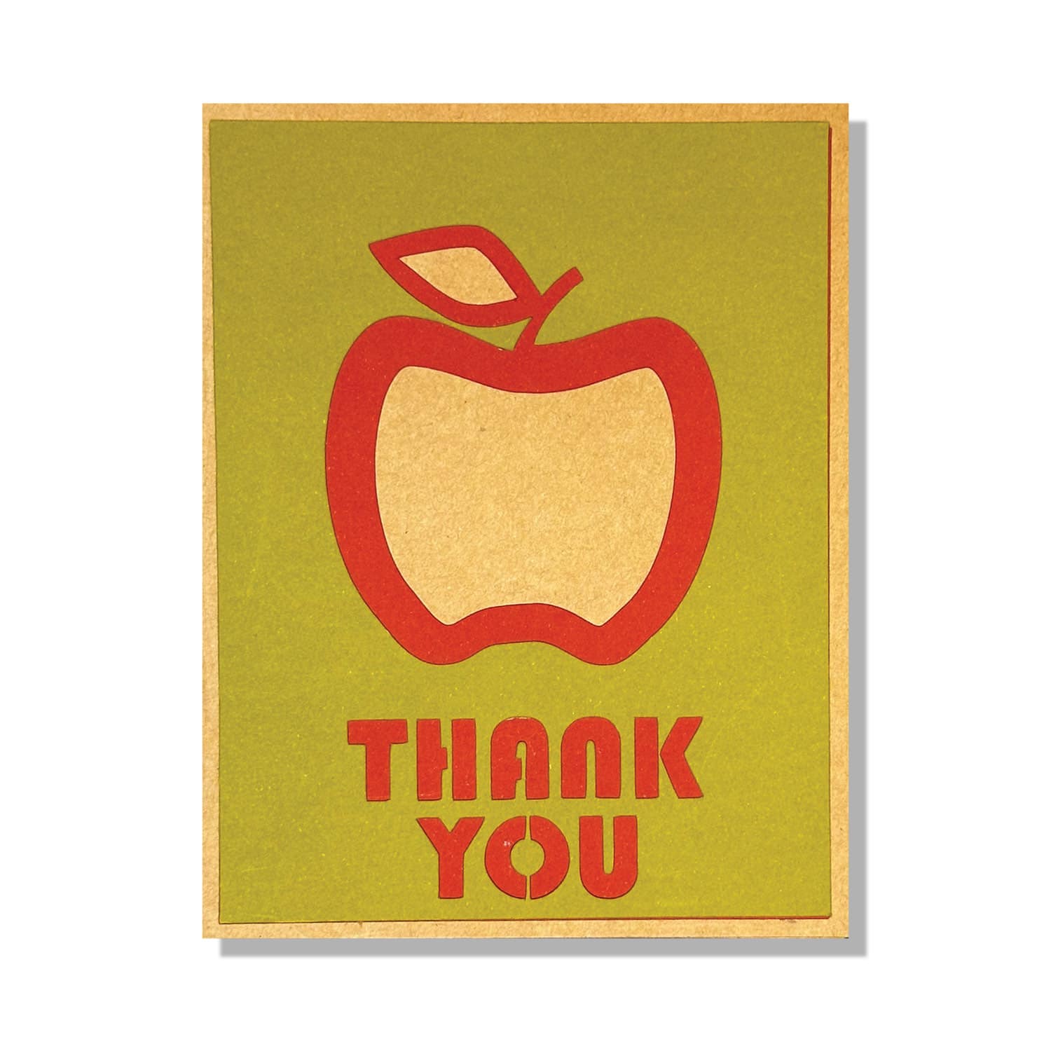 Apple Cutout Thank You Card