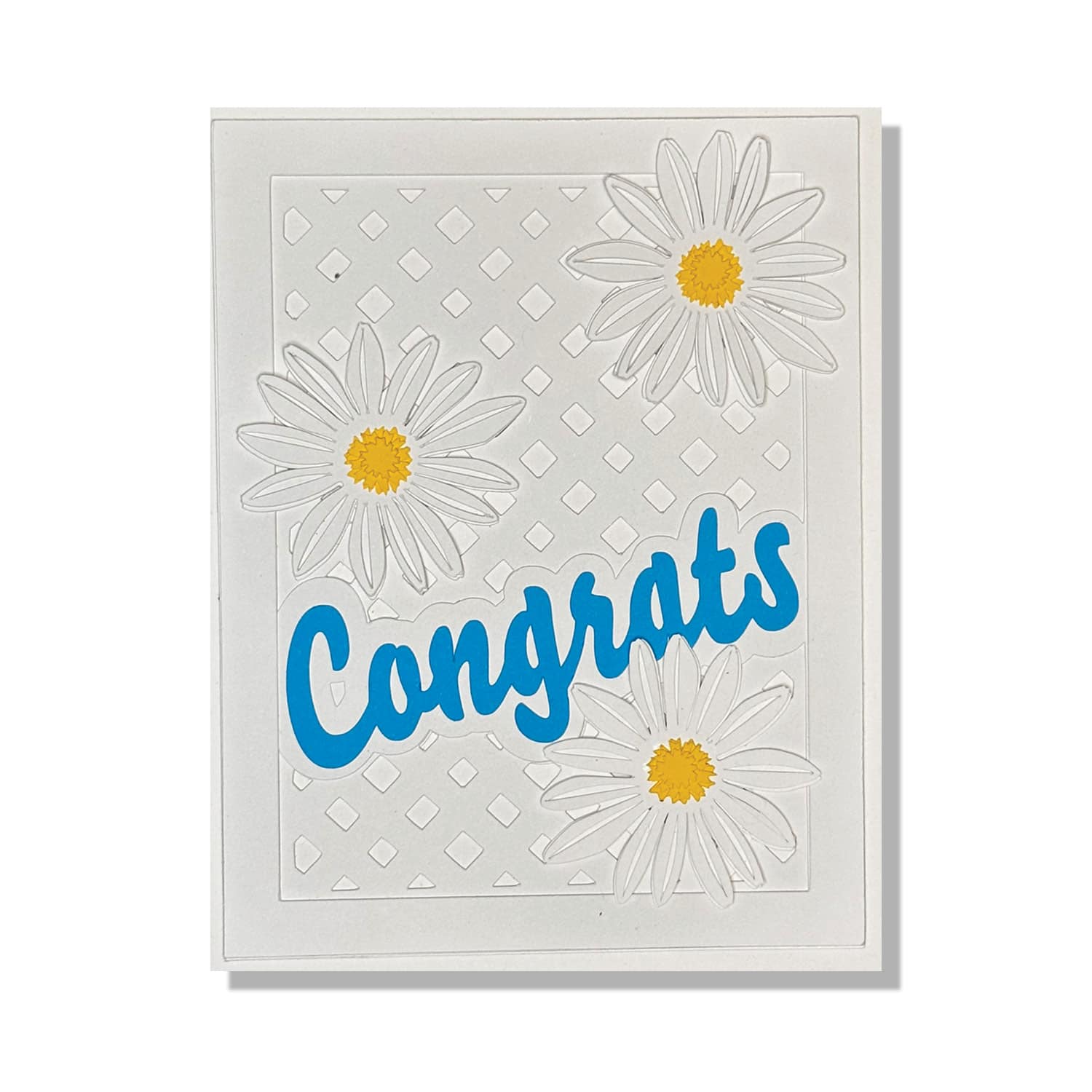 Congrats Daisy Lattice Layered Paper Card