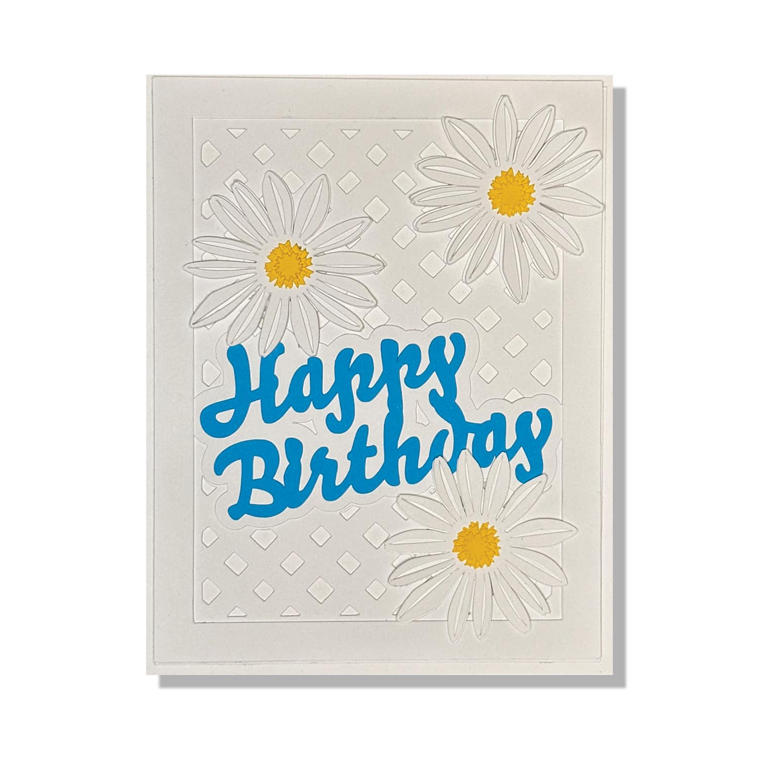 Happy Birthday Daisy Lattice Layered Paper Card