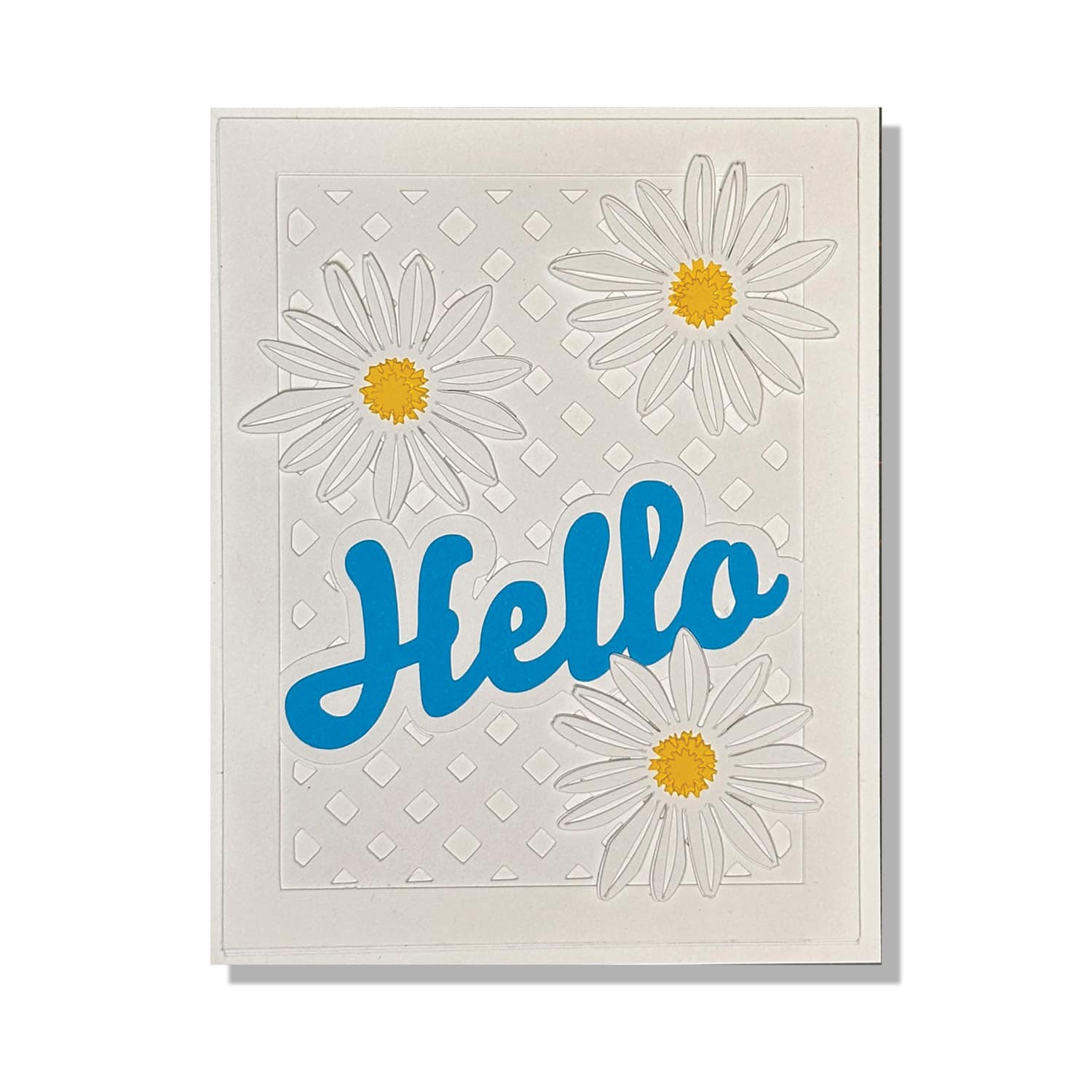 Hello Daisy Lattice Layered Paper Card