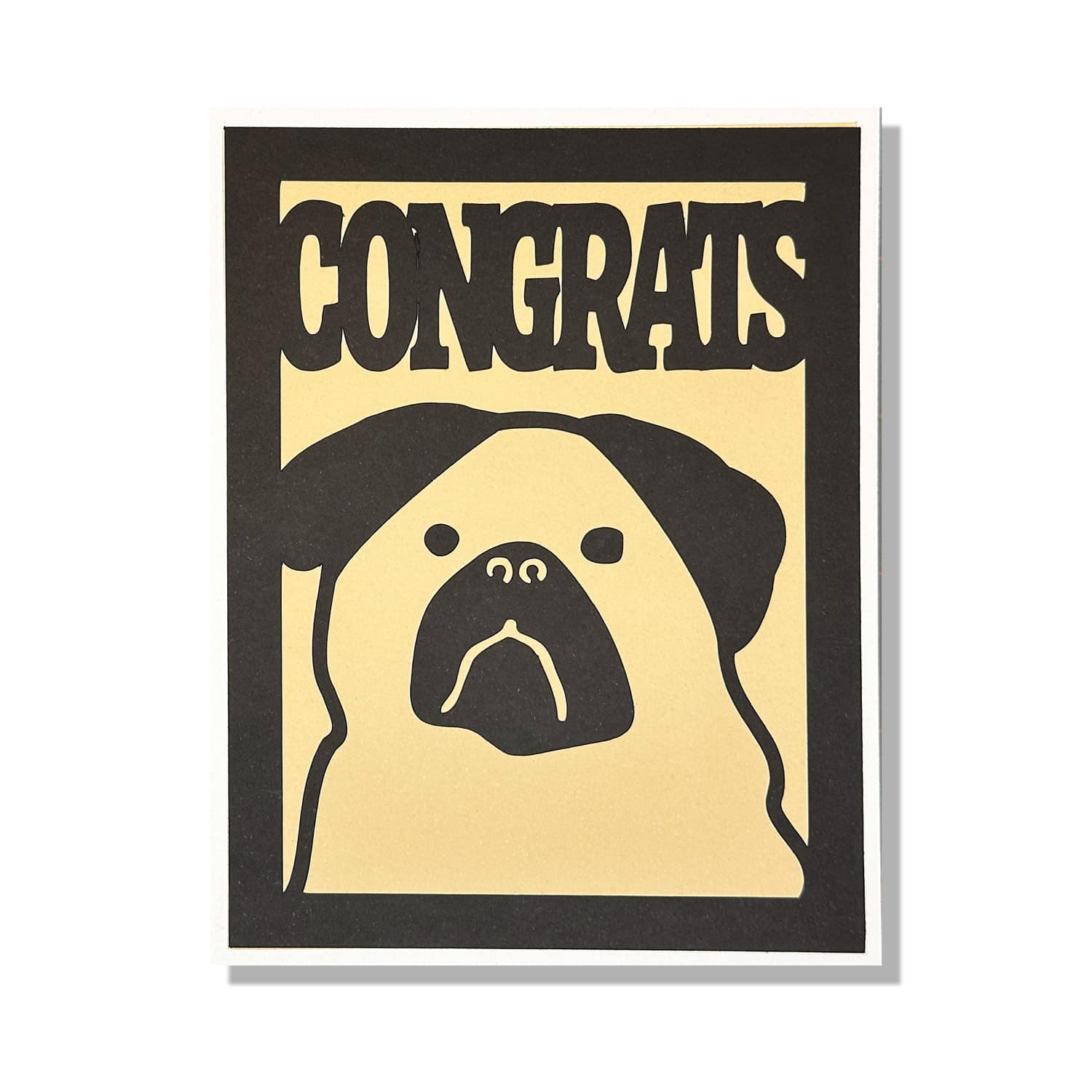 Pug Dog Congrats Layered Card