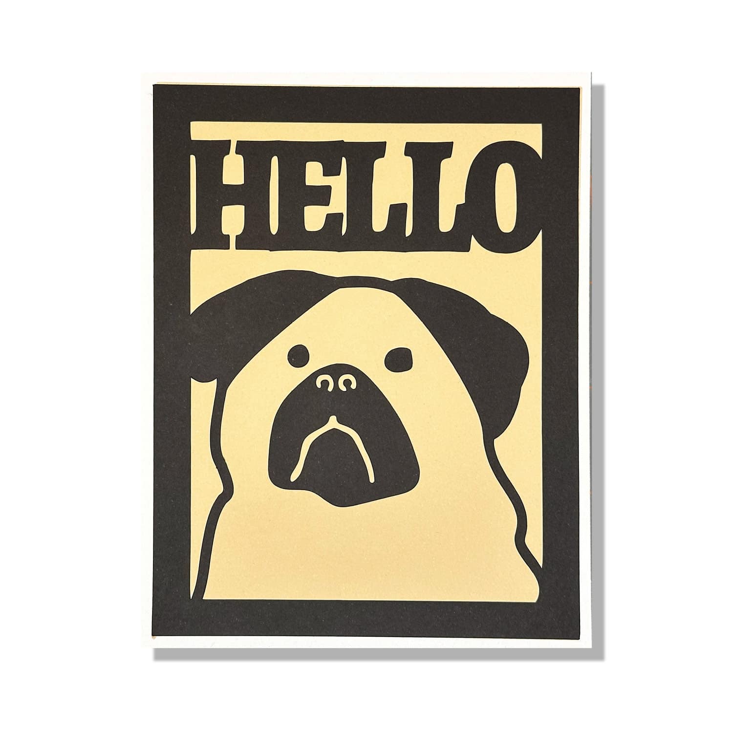 Pug Dog Hello Layered Card