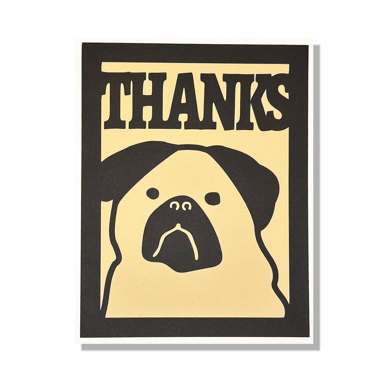 Pug Dog Thanks Layered Card