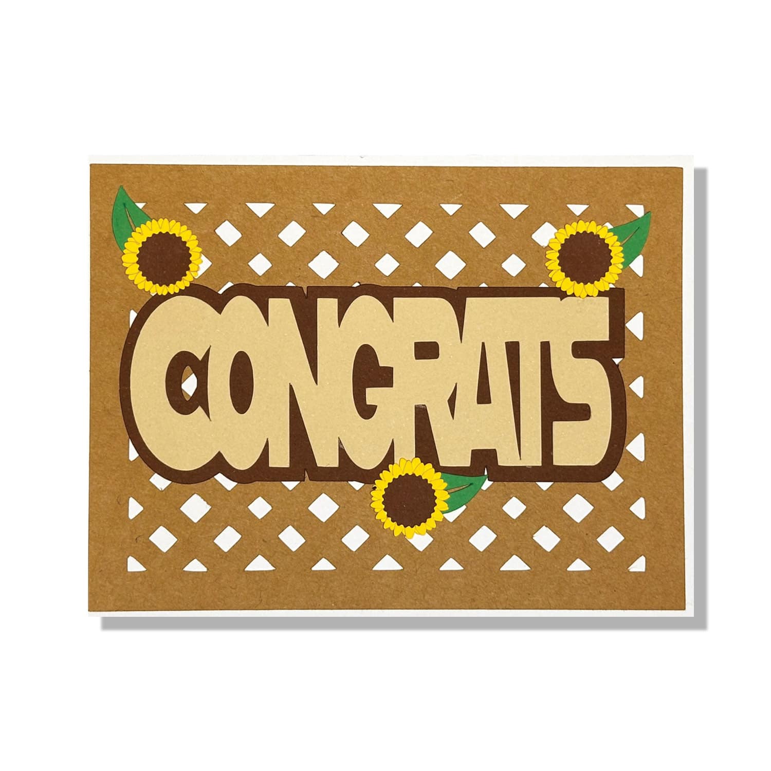 Congrats Sunflower Lattice Card