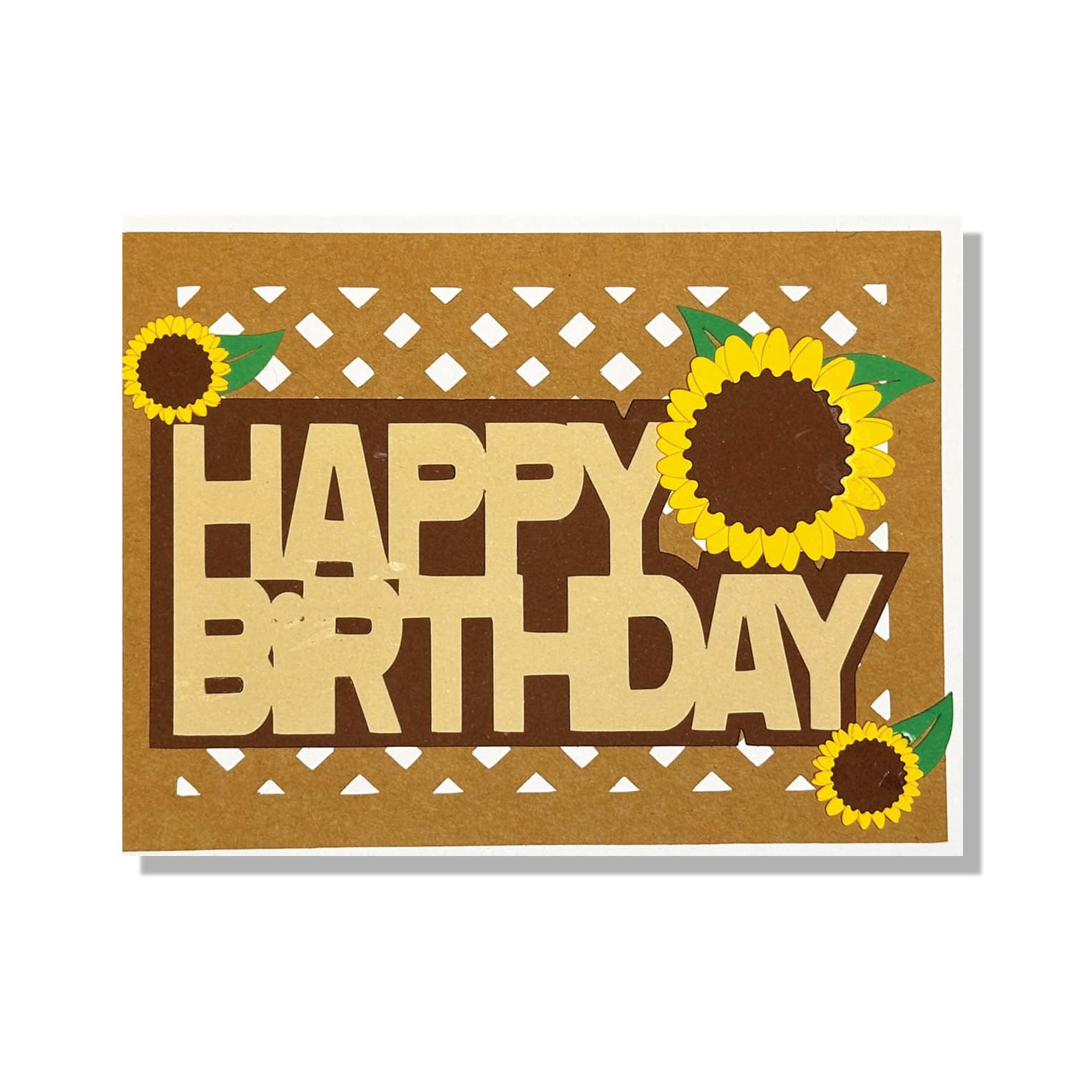 Happy Birthday Sunflower Lattice Card