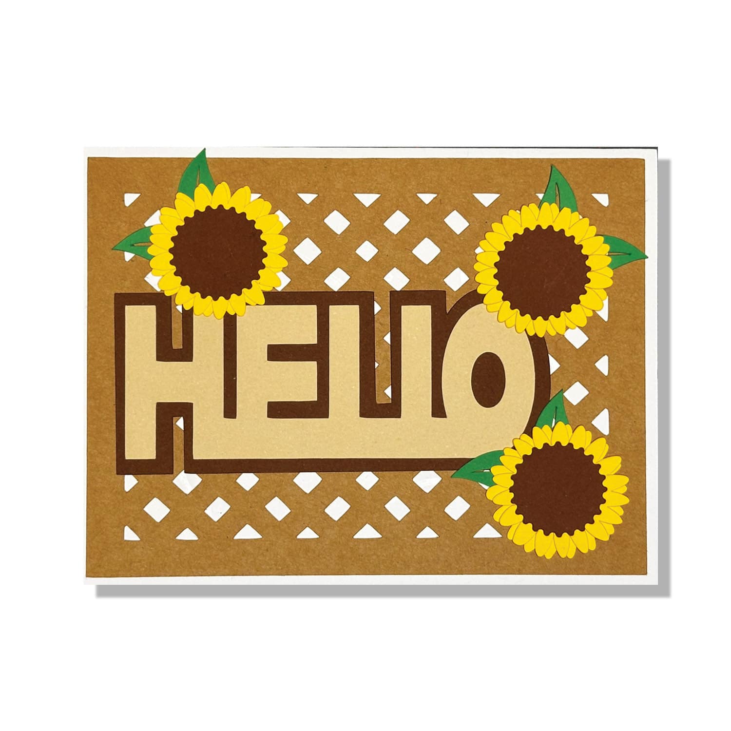 Hello Sunflower Lattice Card