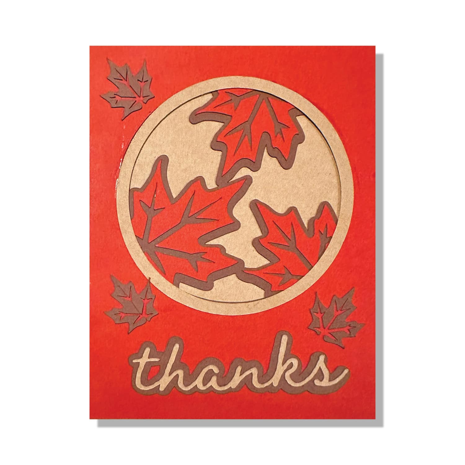 Leaf Circle Thanks Layered Card