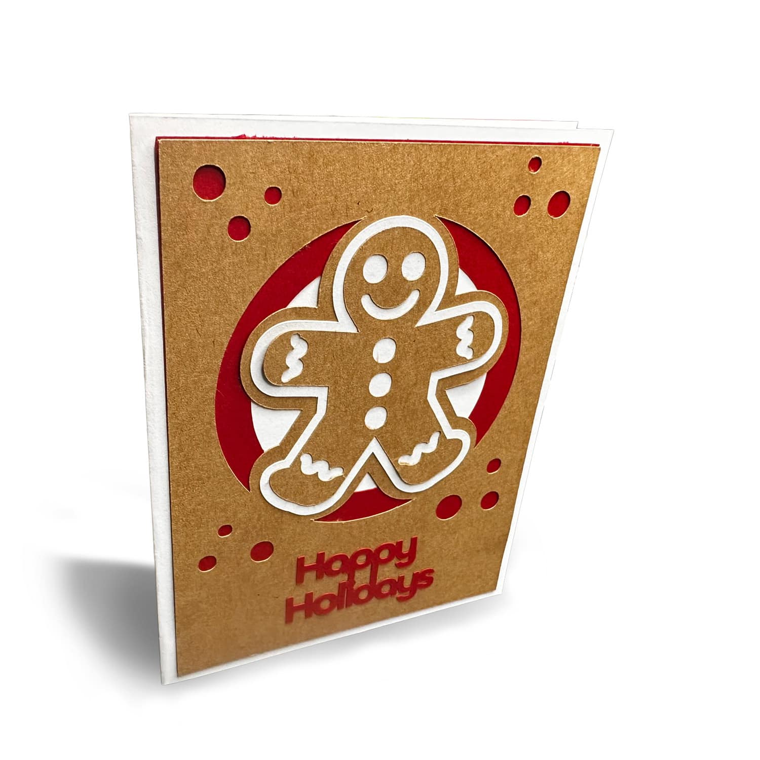 Gingerbread Man Happy Holidays Layered Card